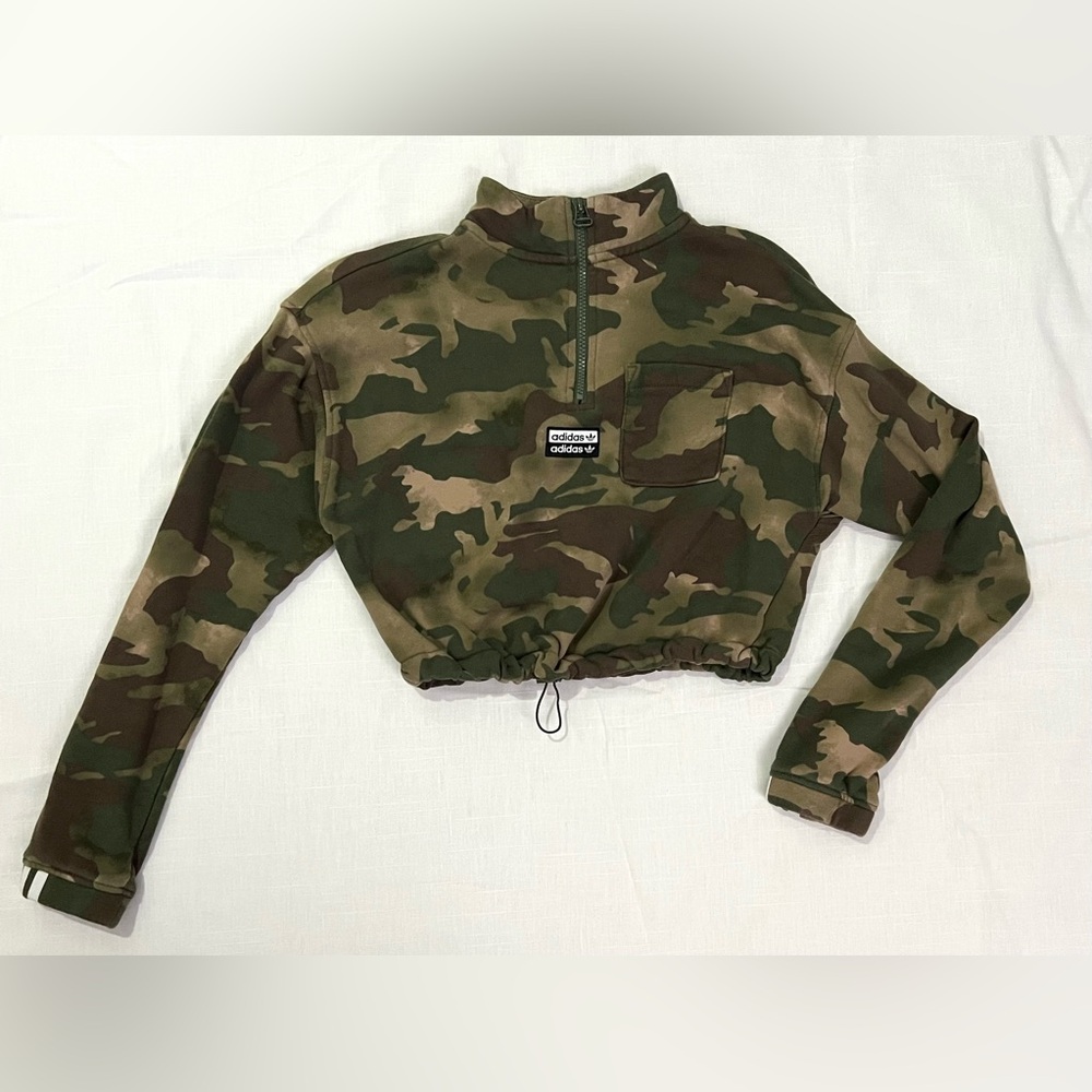 Adidas Camouflage Cropped Pullover